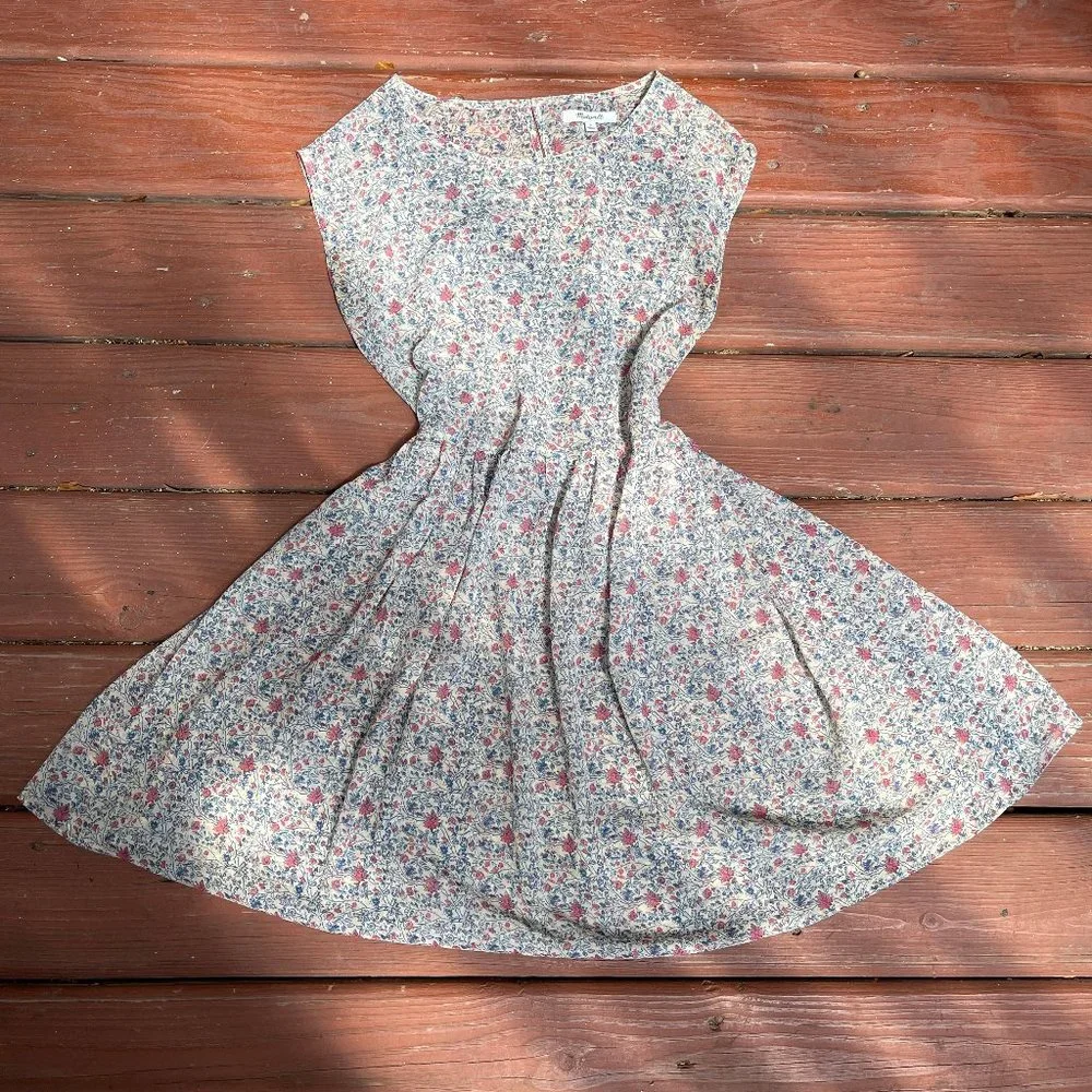 Madewell Chiffon Sharon Tie back Floral Babydoll Dress - Picture 8 of 9
